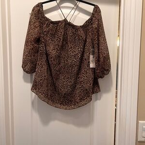 1.State Leopard Halter Blouse Medium NWT